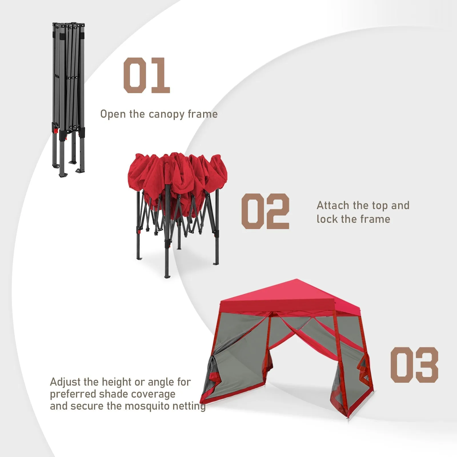 10x10 Slant Leg Easy Setup Pop Up Canopy Tent