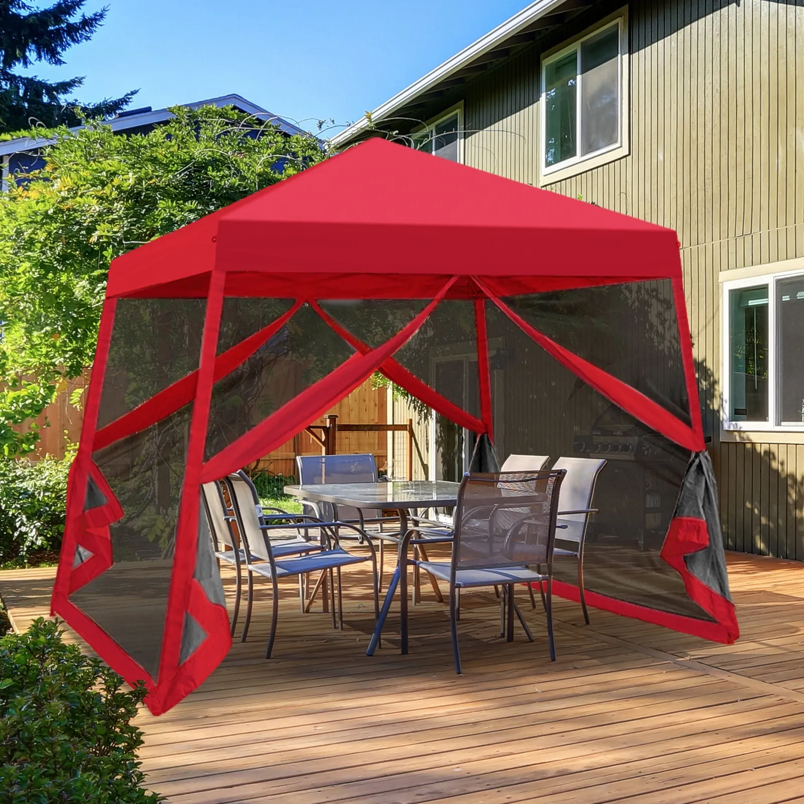 10x10 Slant Leg Easy Setup Pop Up Canopy Tent