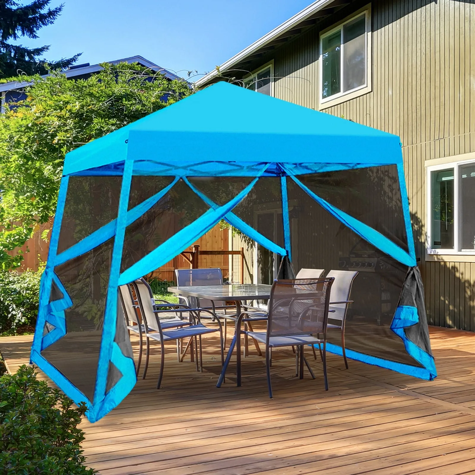 10x10 Slant Leg Easy Setup Pop Up Canopy Tent