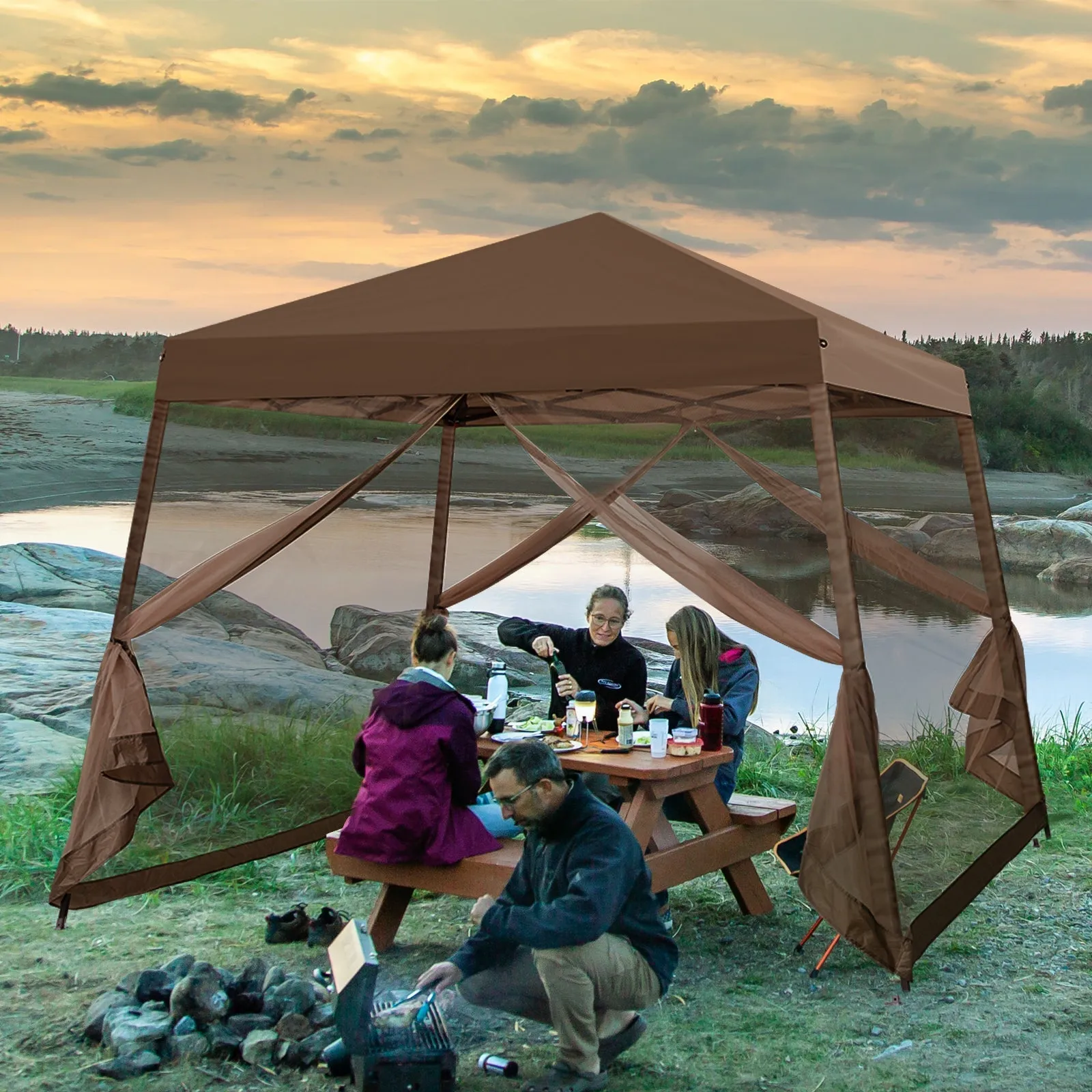 10x10 Slant Leg Easy Setup Pop Up Canopy Tent