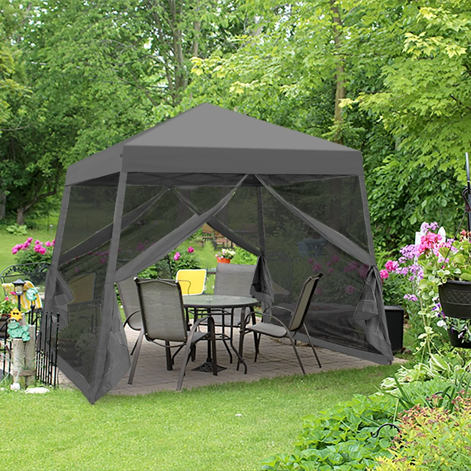 10x10 Slant Leg Easy Setup Pop Up Canopy Tent