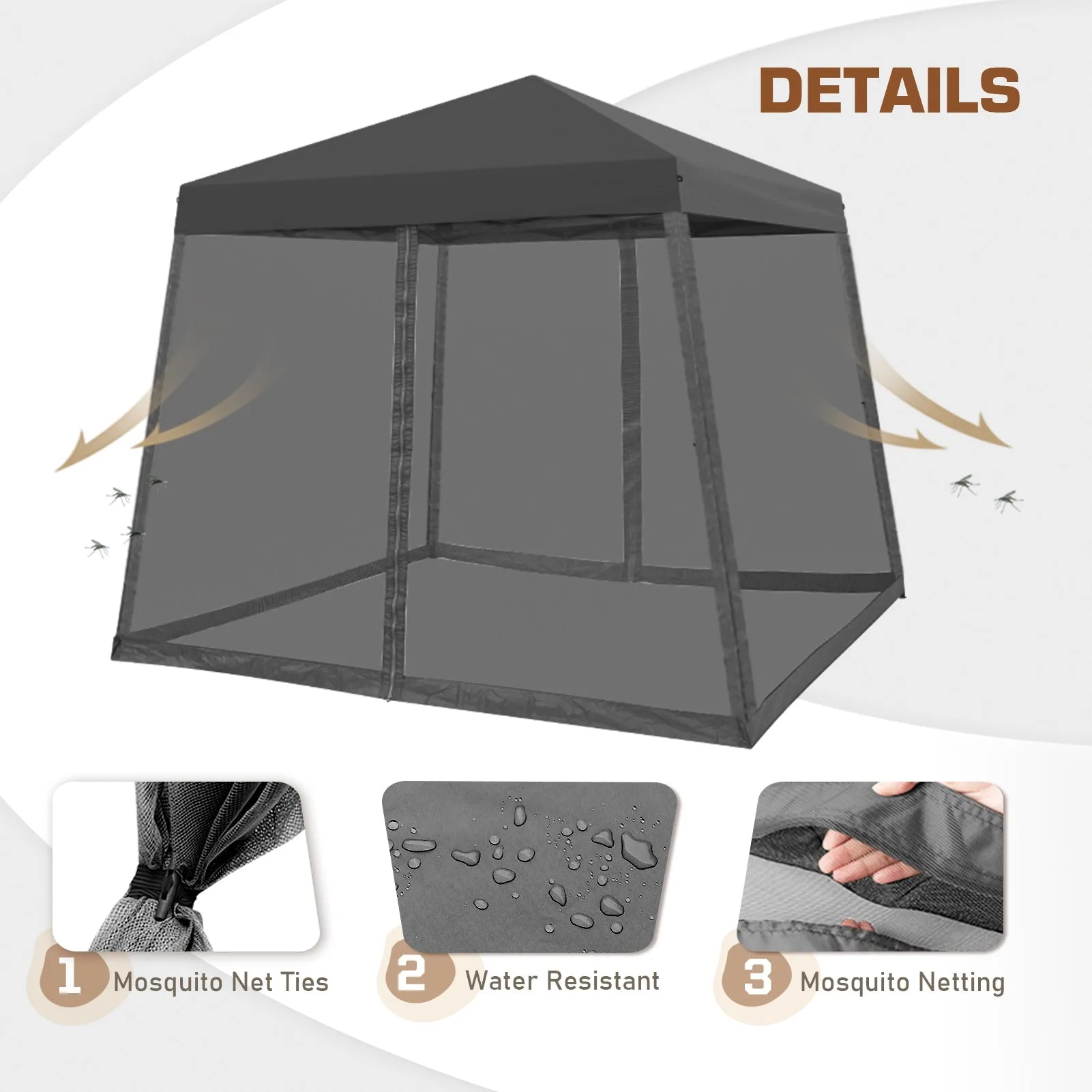 10x10 Slant Leg Easy Setup Pop Up Canopy Tent
