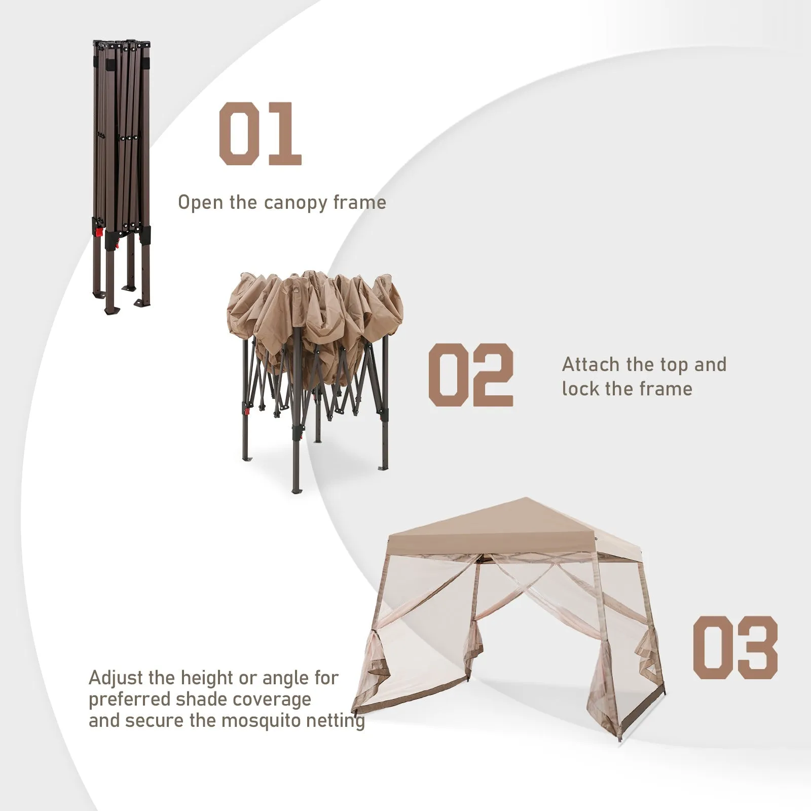 10x10 Slant Leg Easy Setup Pop Up Canopy Tent