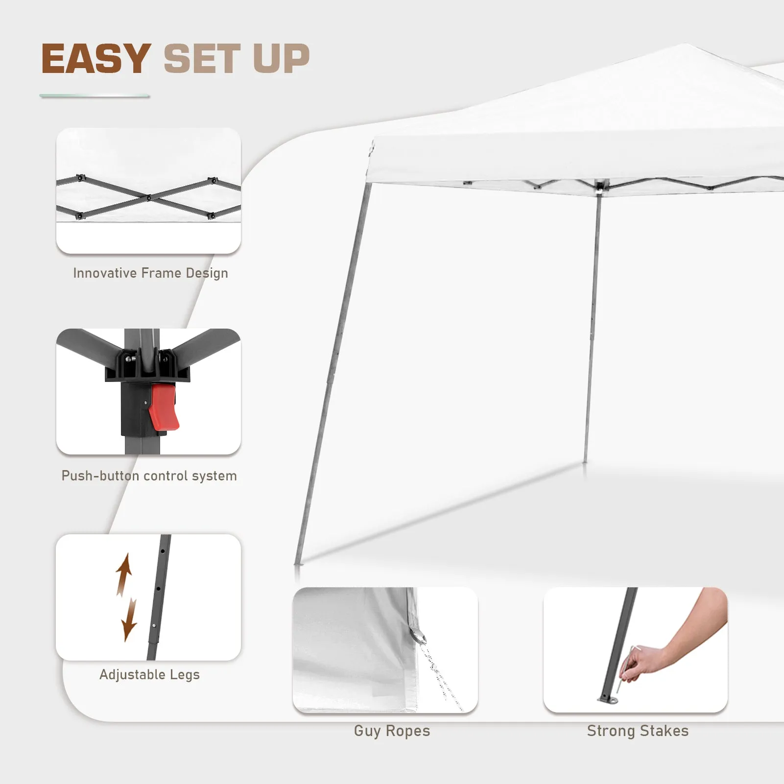 10x10 Slant Leg Easy Setup Pop Up Canopy Tent
