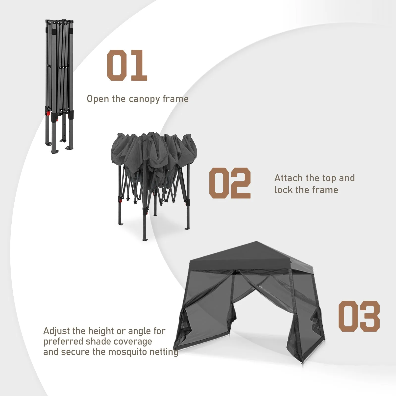 10x10 Slant Leg Easy Setup Pop Up Canopy Tent
