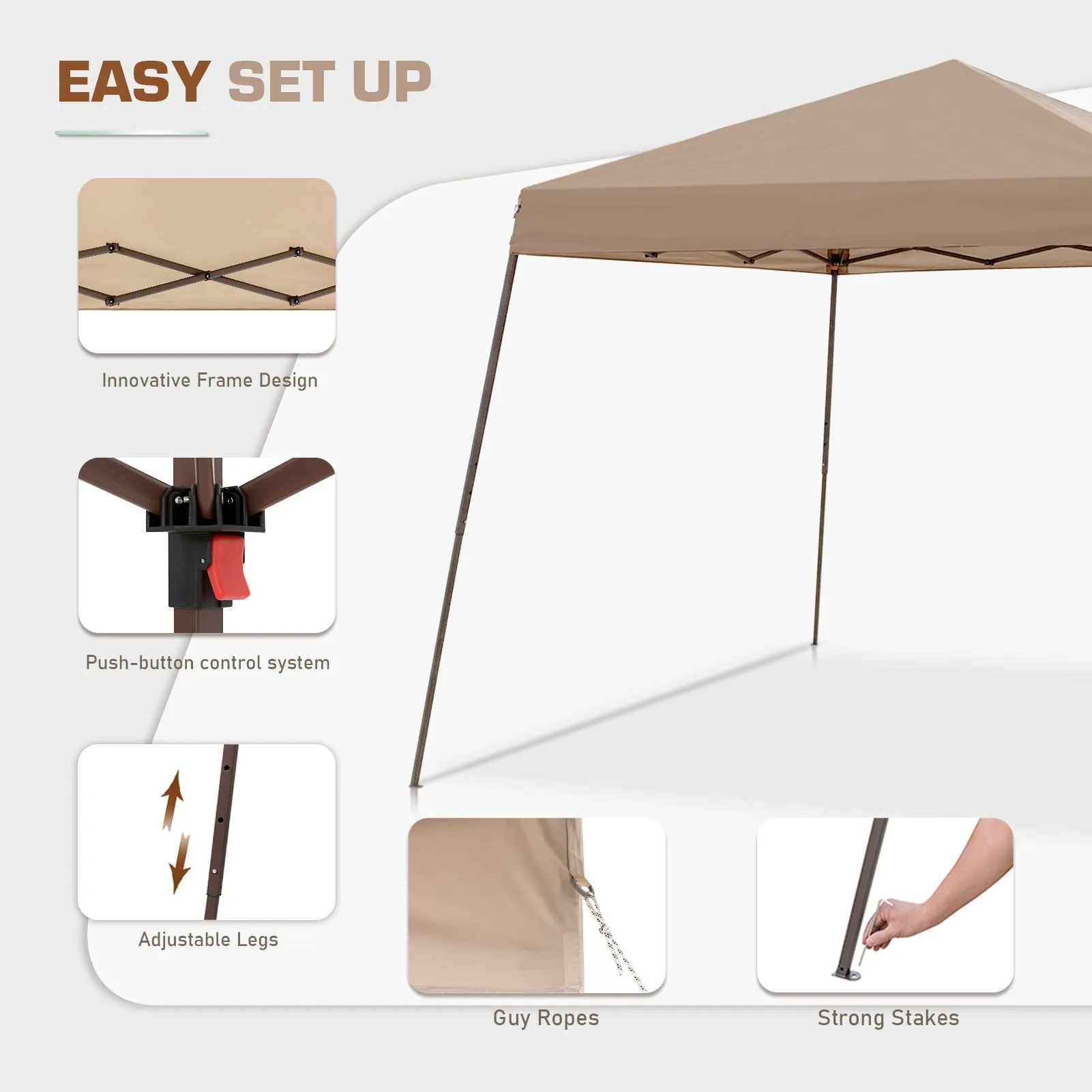 10x10 Slant Leg Easy Setup Pop Up Canopy Tent
