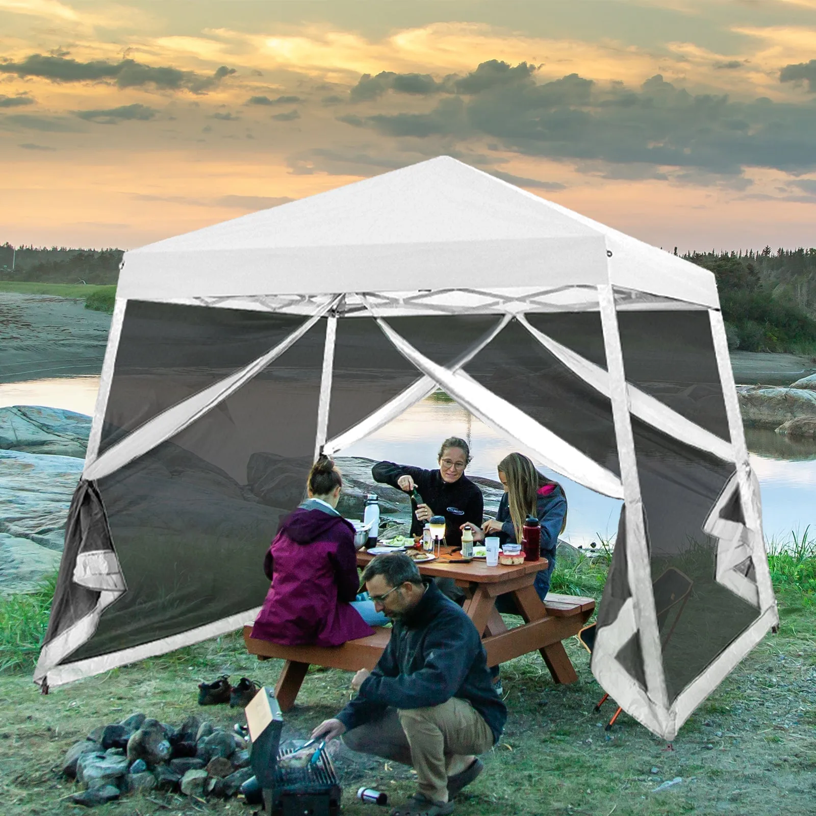 10x10 Slant Leg Easy Setup Pop Up Canopy Tent