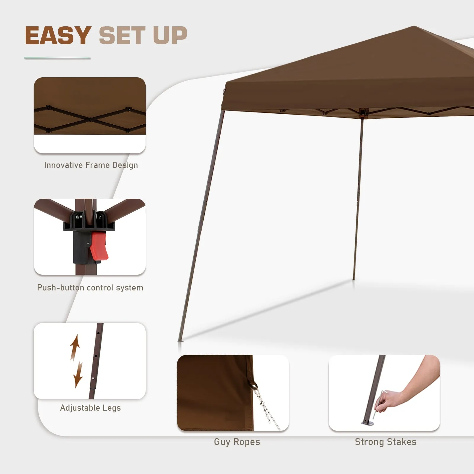 10x10 Slant Leg Easy Setup Pop Up Canopy Tent
