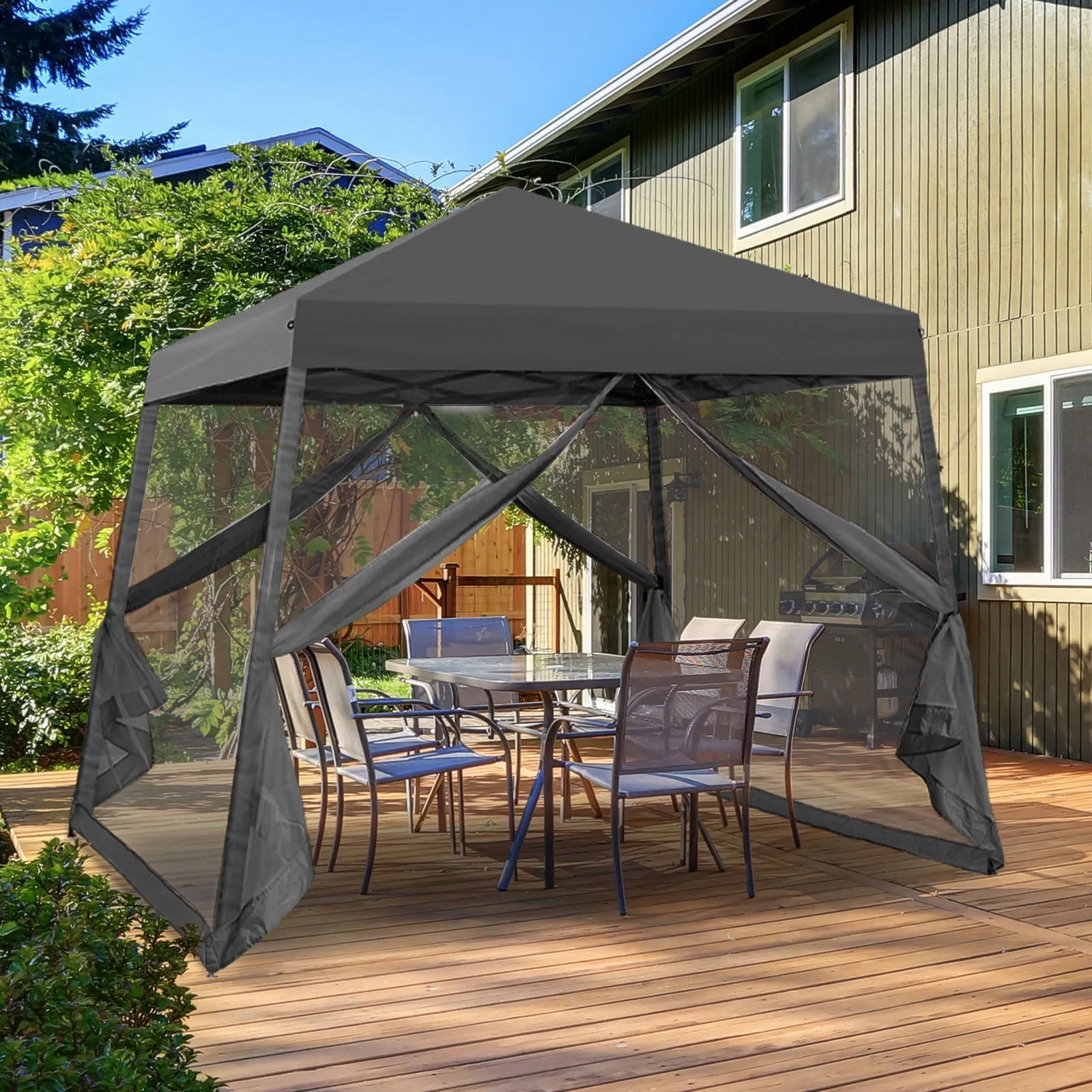10x10 Slant Leg Easy Setup Pop Up Canopy Tent