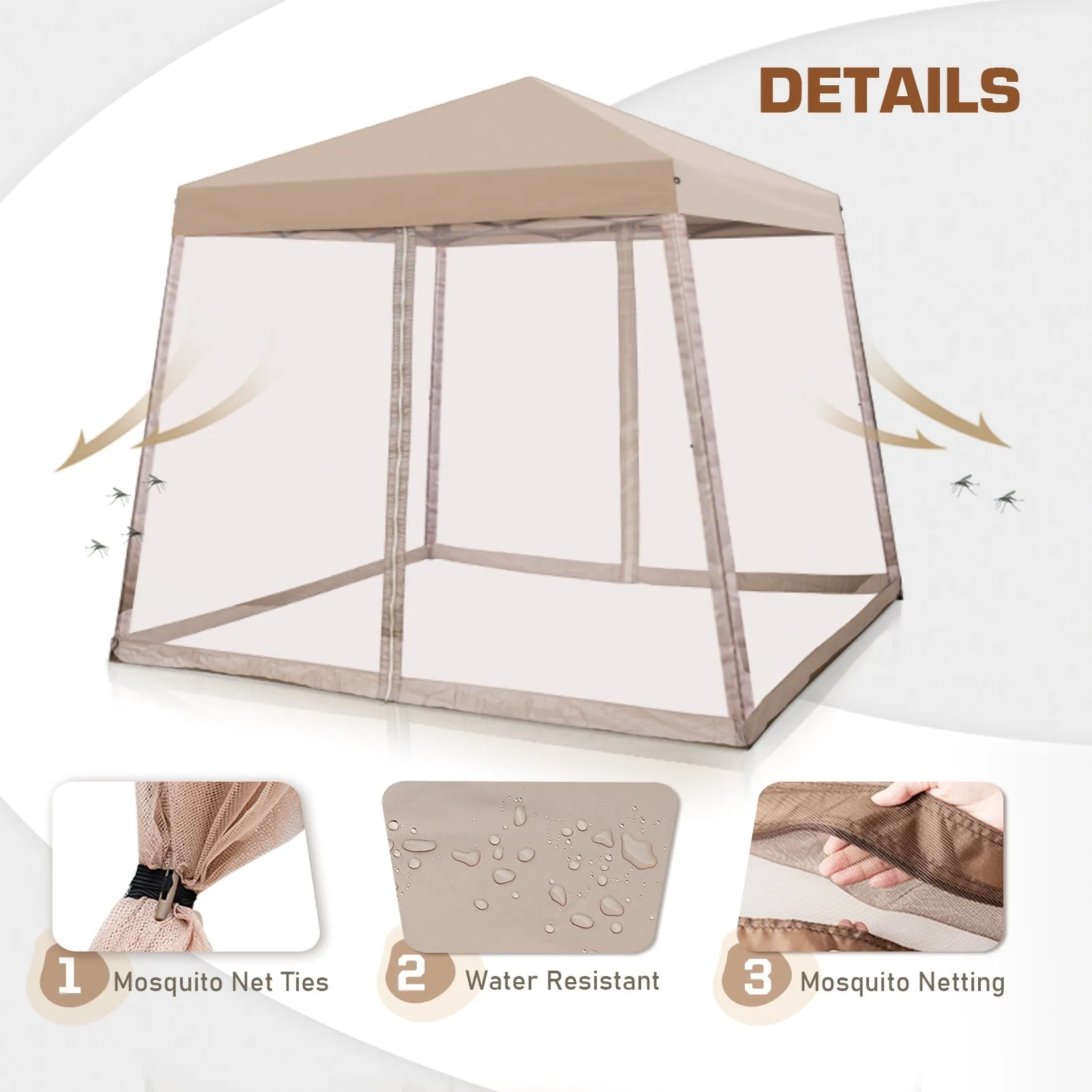 10x10 Slant Leg Easy Setup Pop Up Canopy Tent