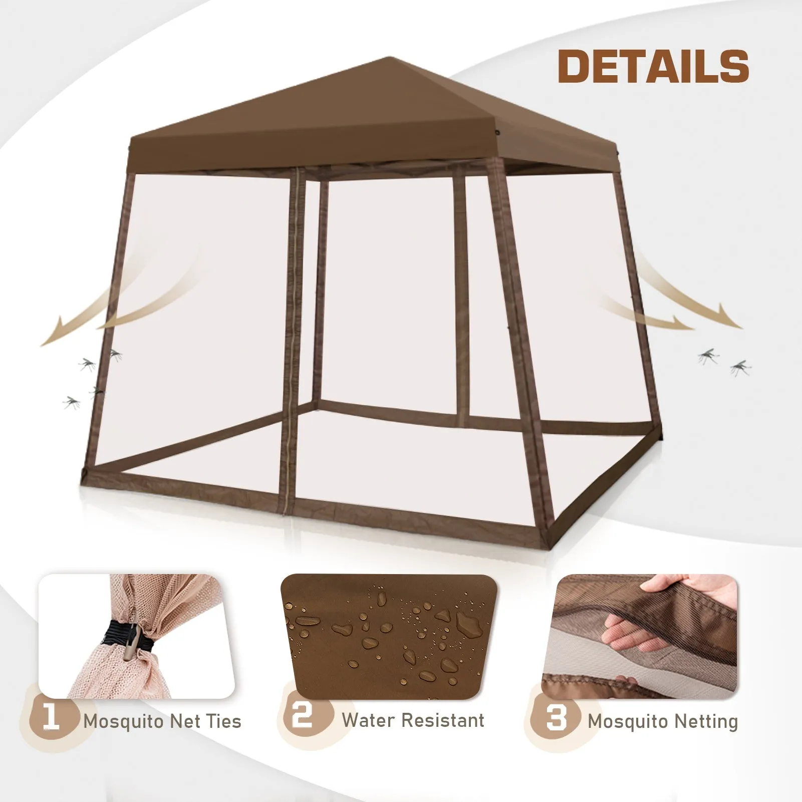 10x10 Slant Leg Easy Setup Pop Up Canopy Tent