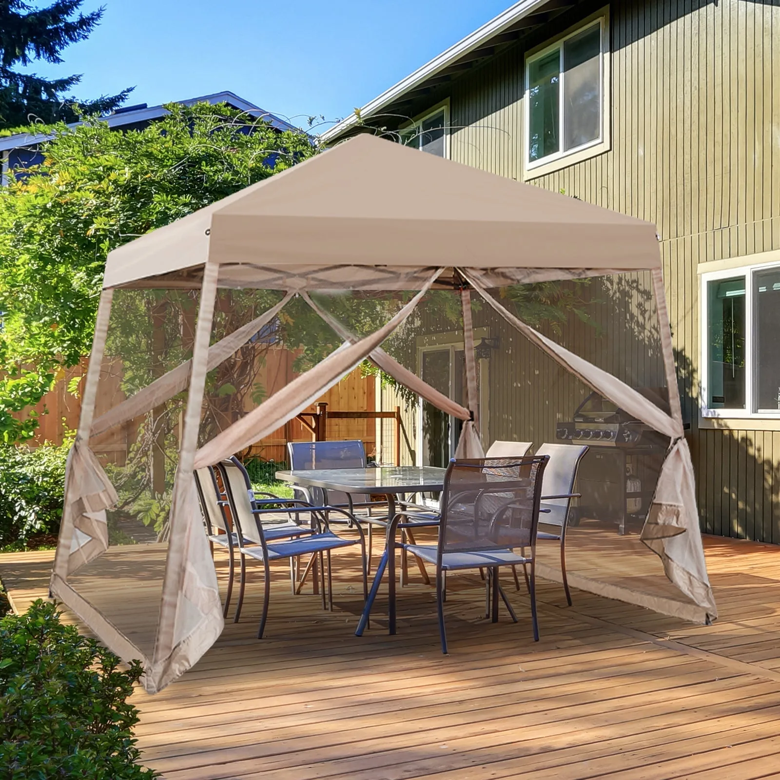 10x10 Slant Leg Easy Setup Pop Up Canopy Tent