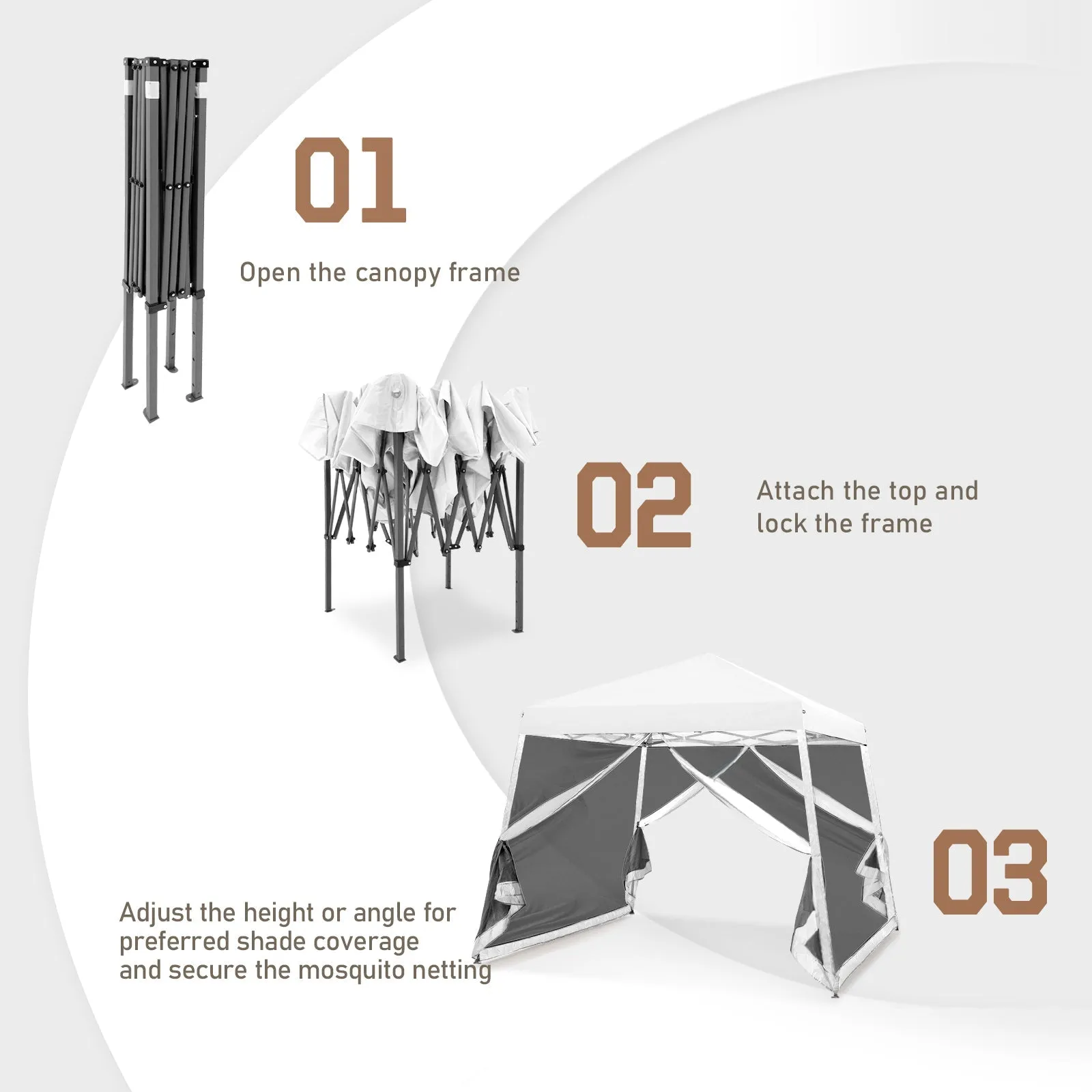 10x10 Slant Leg Easy Setup Pop Up Canopy Tent