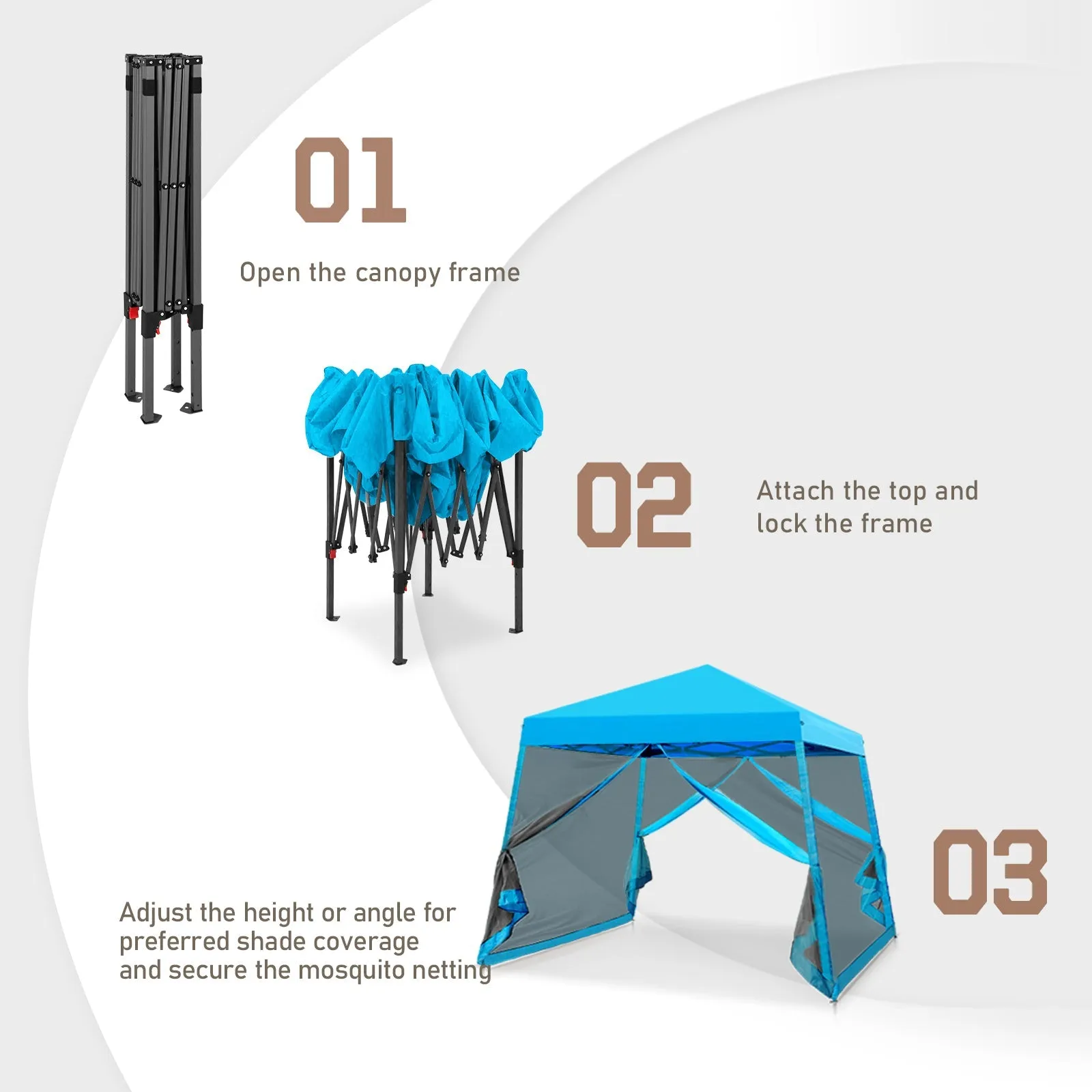 10x10 Slant Leg Easy Setup Pop Up Canopy Tent
