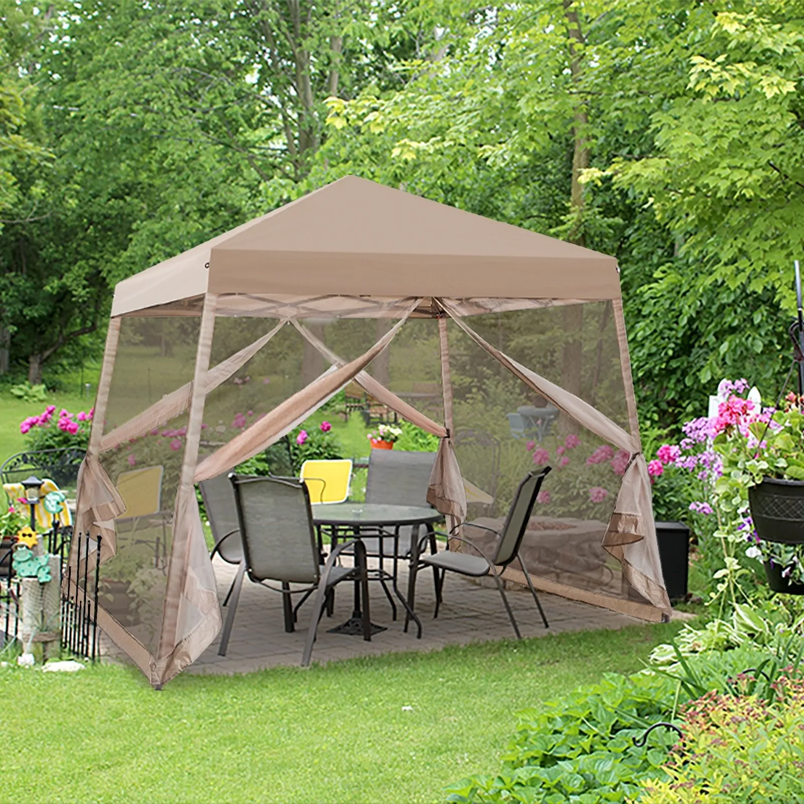 10x10 Slant Leg Easy Setup Pop Up Canopy Tent
