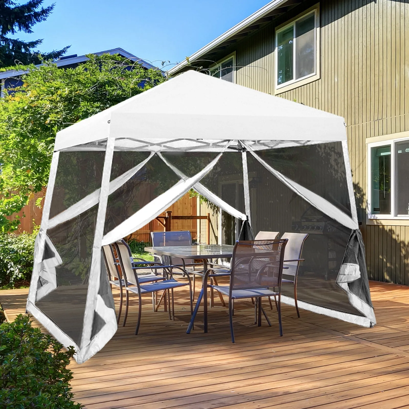 10x10 Slant Leg Easy Setup Pop Up Canopy Tent