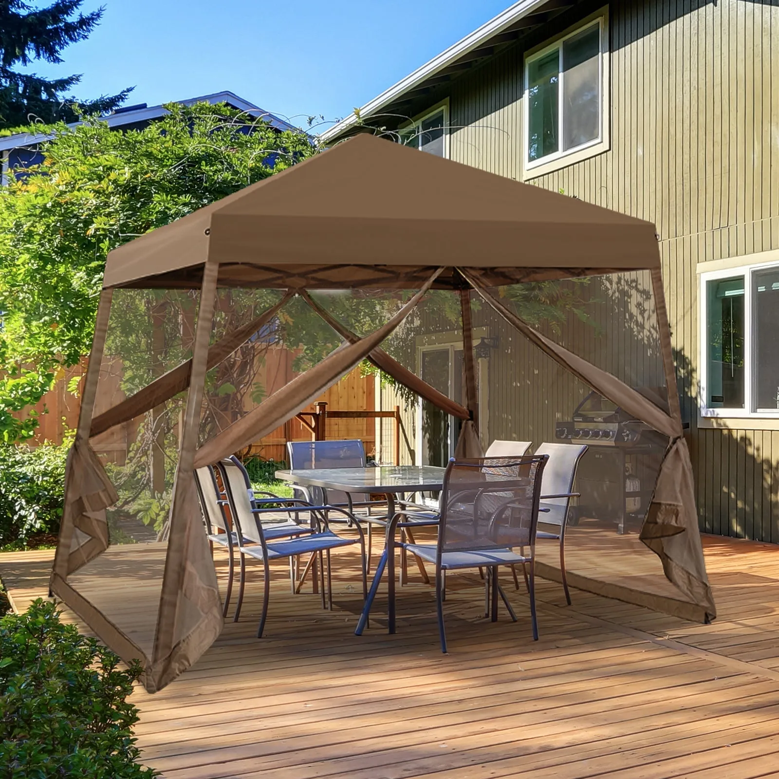 10x10 Slant Leg Easy Setup Pop Up Canopy Tent