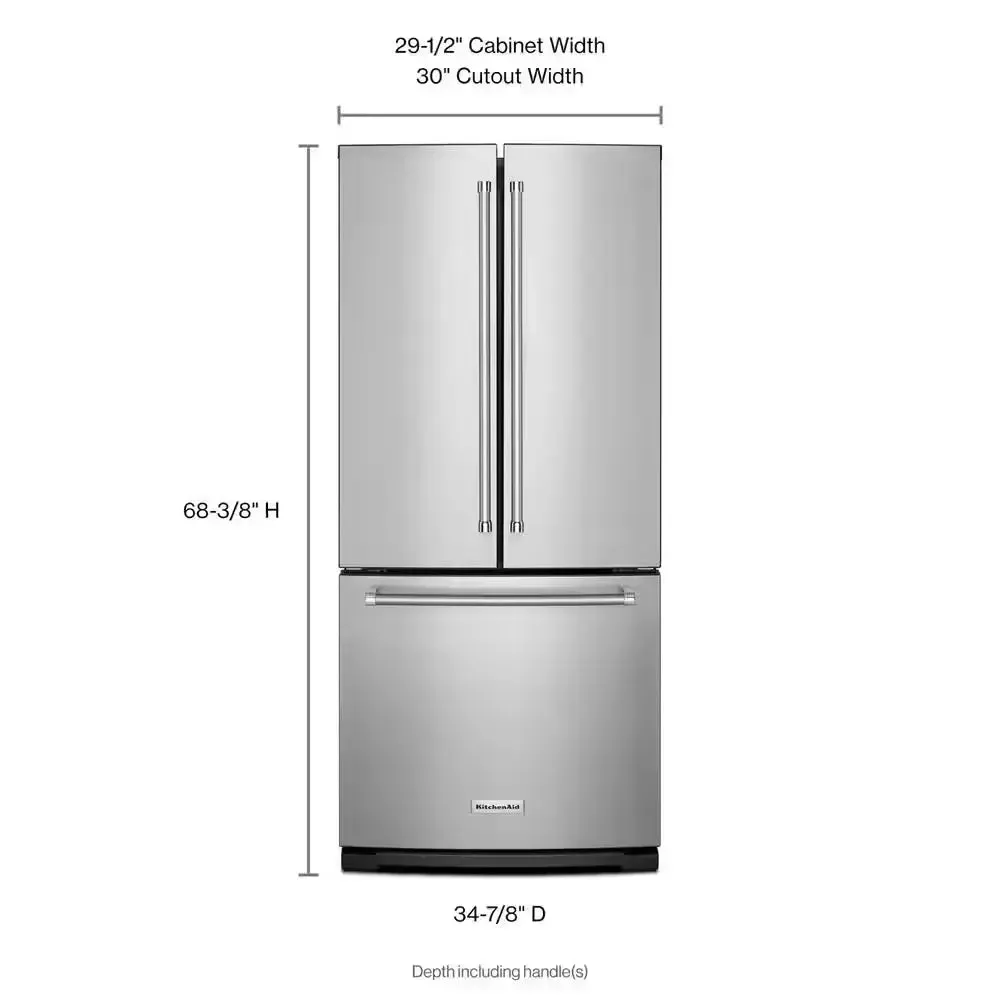 20 Cu. Ft. French Door Refrigerator in Stainless Steel with Interior Water Dispenser