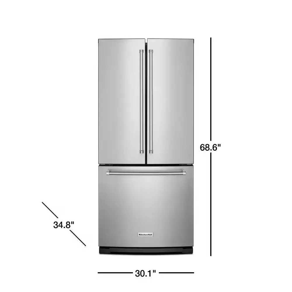20 Cu. Ft. French Door Refrigerator in Stainless Steel with Interior Water Dispenser