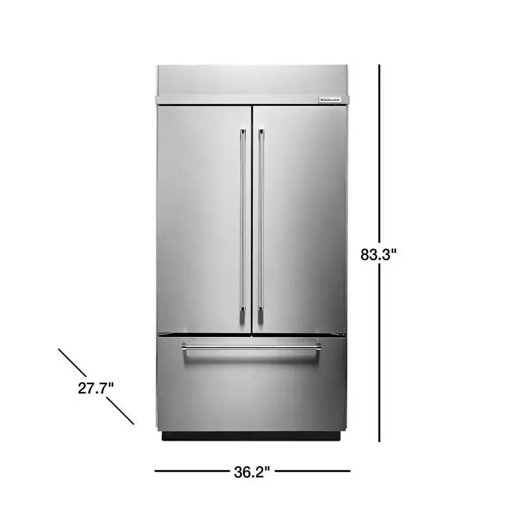 20.8 Cu. Ft. Built-In French Door Refrigerator in Stainless Steel with Platinum Interior