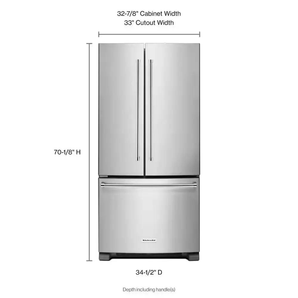 22.1 Cu. Ft. French Door Refrigerator in Stainless Steel with Interior Dispenser