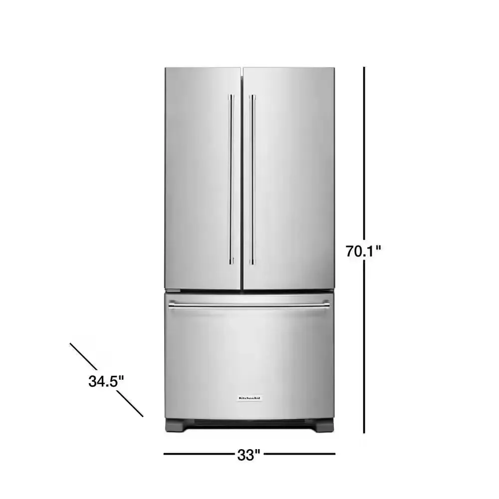 22.1 Cu. Ft. French Door Refrigerator in Stainless Steel with Interior Dispenser