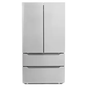 22.5 Cu. Ft. 4-Door French Door Refrigerator with Recessed Handle in Stainless Steel, Counter Depth
