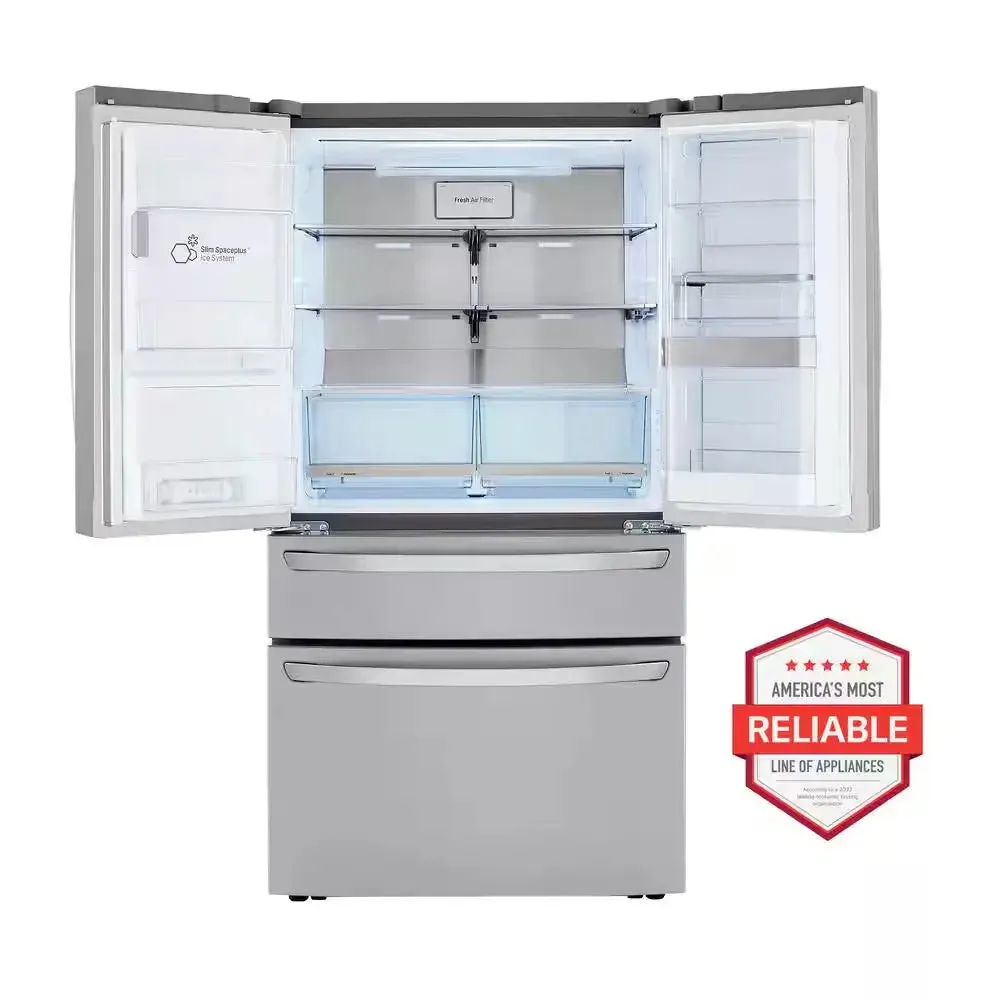 23 Cu. Ft. Door-In-Door 4-Door French Door Refrigerator, Dual and Craft Ice in Printproof Stainless Steel, Counter Depth
