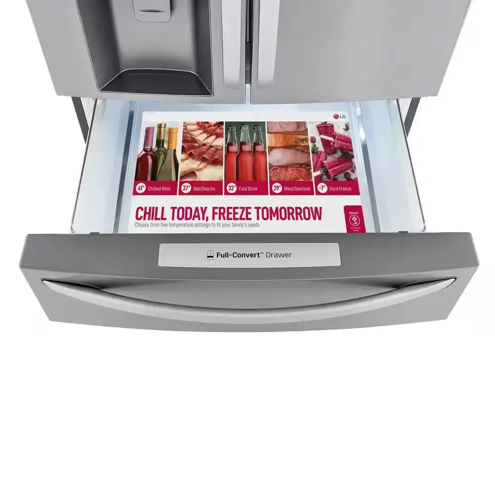 23 Cu. Ft. Door-In-Door 4-Door French Door Refrigerator, Dual and Craft Ice in Printproof Stainless Steel, Counter Depth
