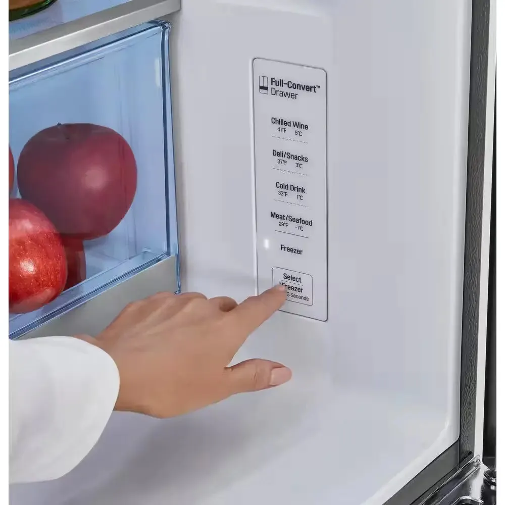 23 Cu. Ft. Door-In-Door 4-Door French Door Refrigerator, Dual and Craft Ice in Printproof Stainless Steel, Counter Depth