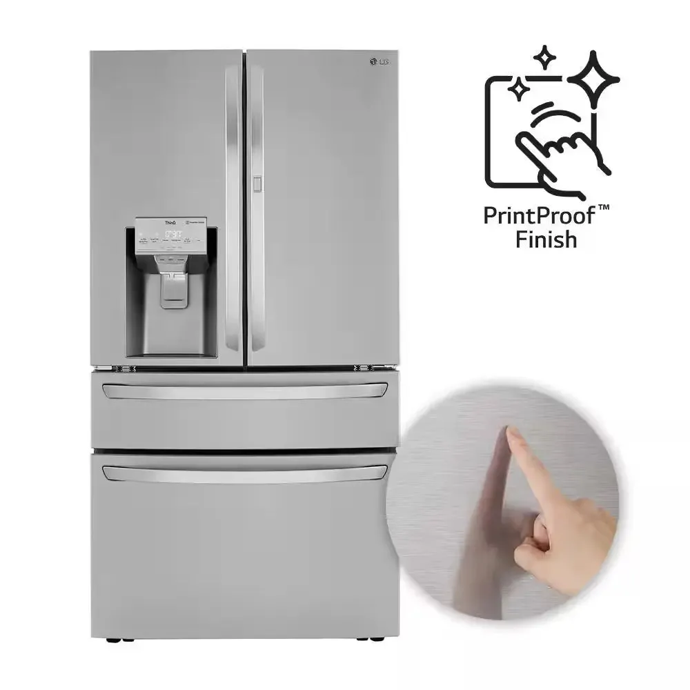 23 Cu. Ft. Door-In-Door 4-Door French Door Refrigerator, Dual and Craft Ice in Printproof Stainless Steel, Counter Depth