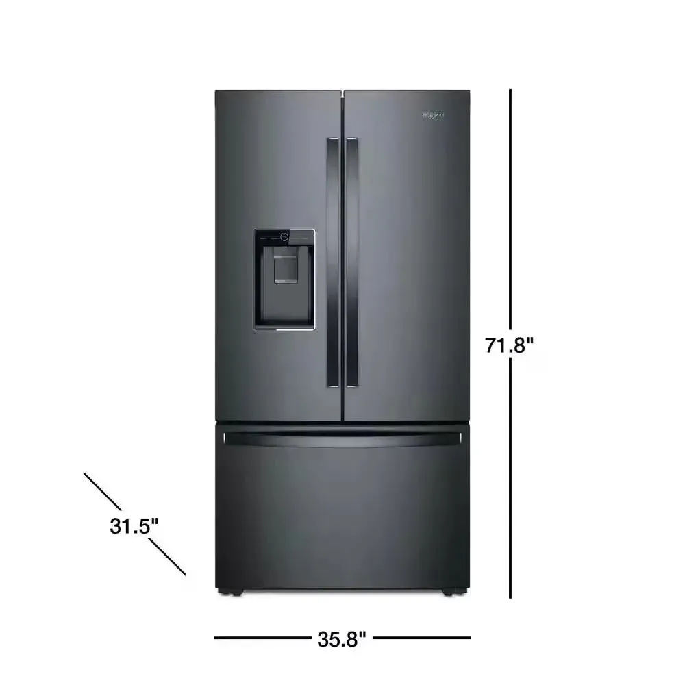 24 Cu. Ft. French Door Refrigerator in Black Stainless, Counter Depth