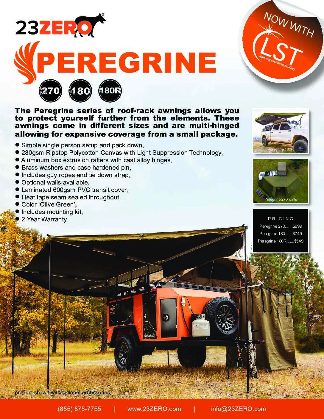 270° Peregrine Left -Handed Awning Mounted   2.0 Light Suppression Technology