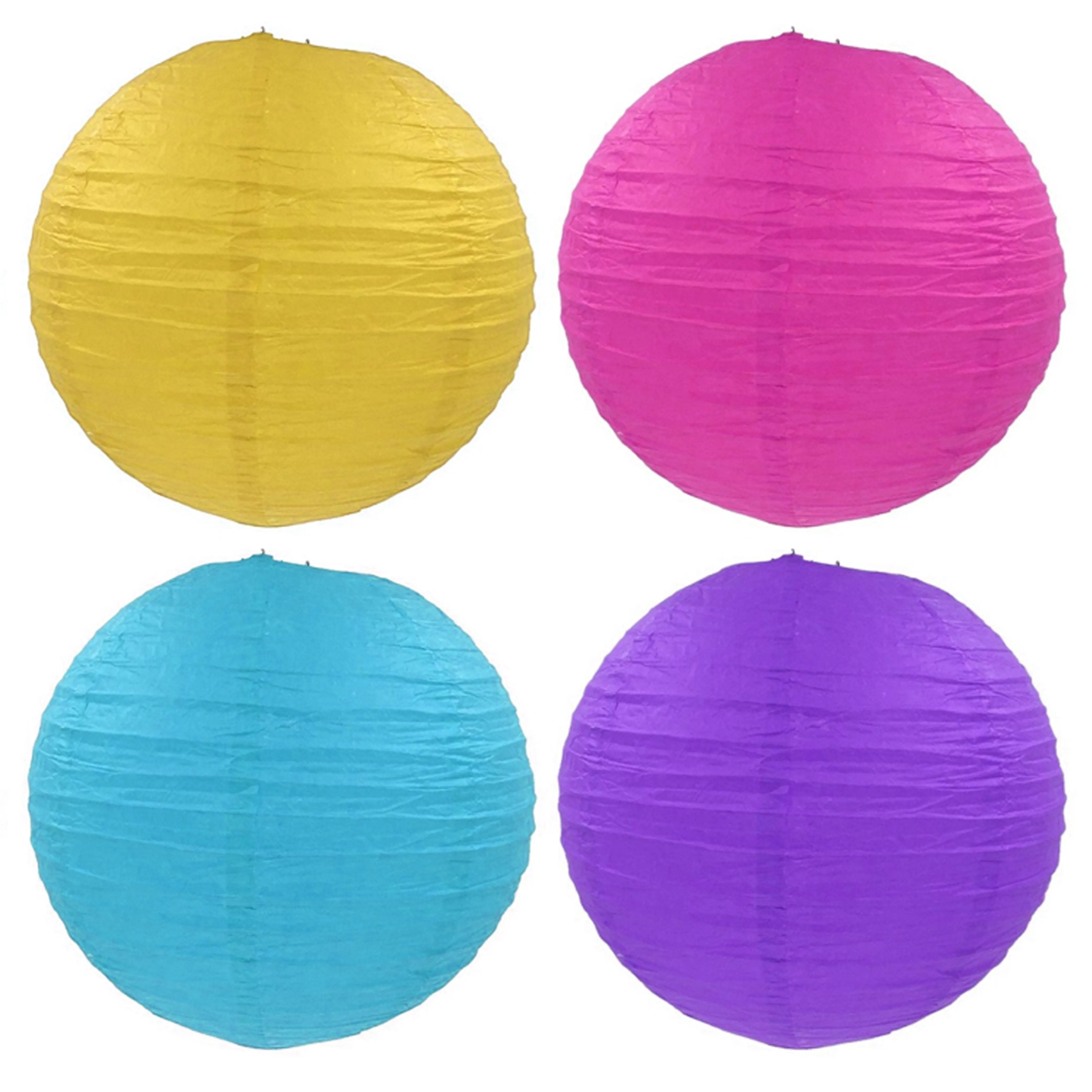 4 Colorful Paper Lanterns Wedding Birthday Anniversary Party Hanging Venue Decor
