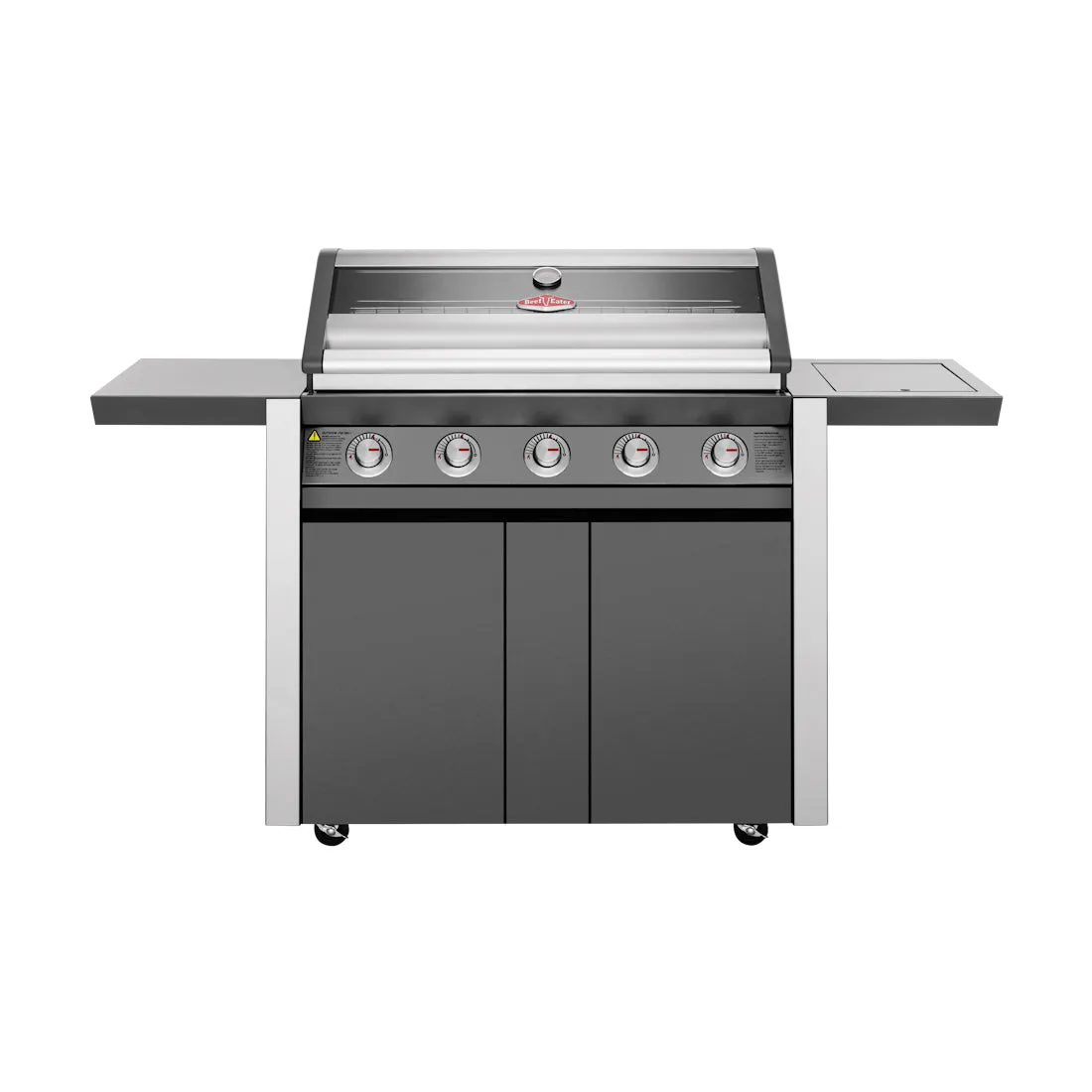 BeefEater Dark 1600 Series 5-Burner BBQ w/ Side Burner & Trolley