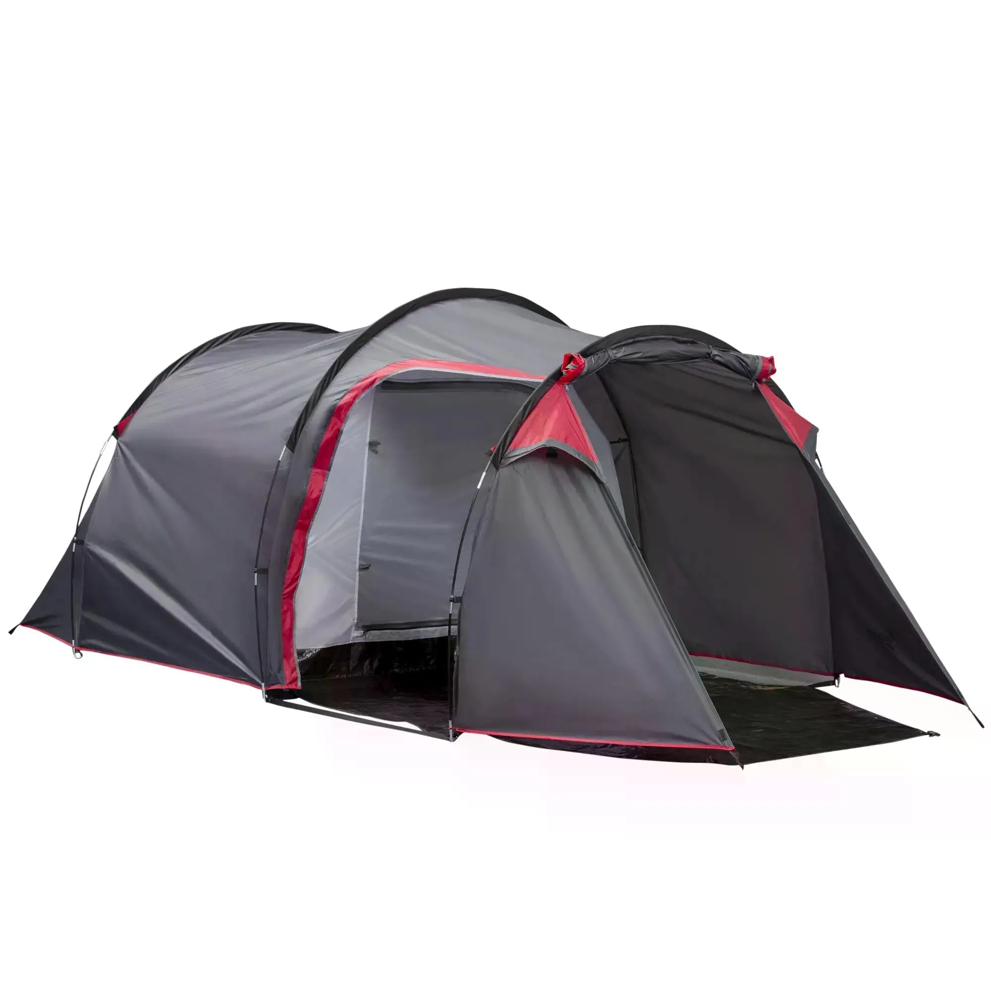 Camping Dome Tent 2 Room for 3-4 Person with Weatherproof Screen Room Vestibule Backpacking Tent Lightweight for Fishing & Hiking Dark Grey