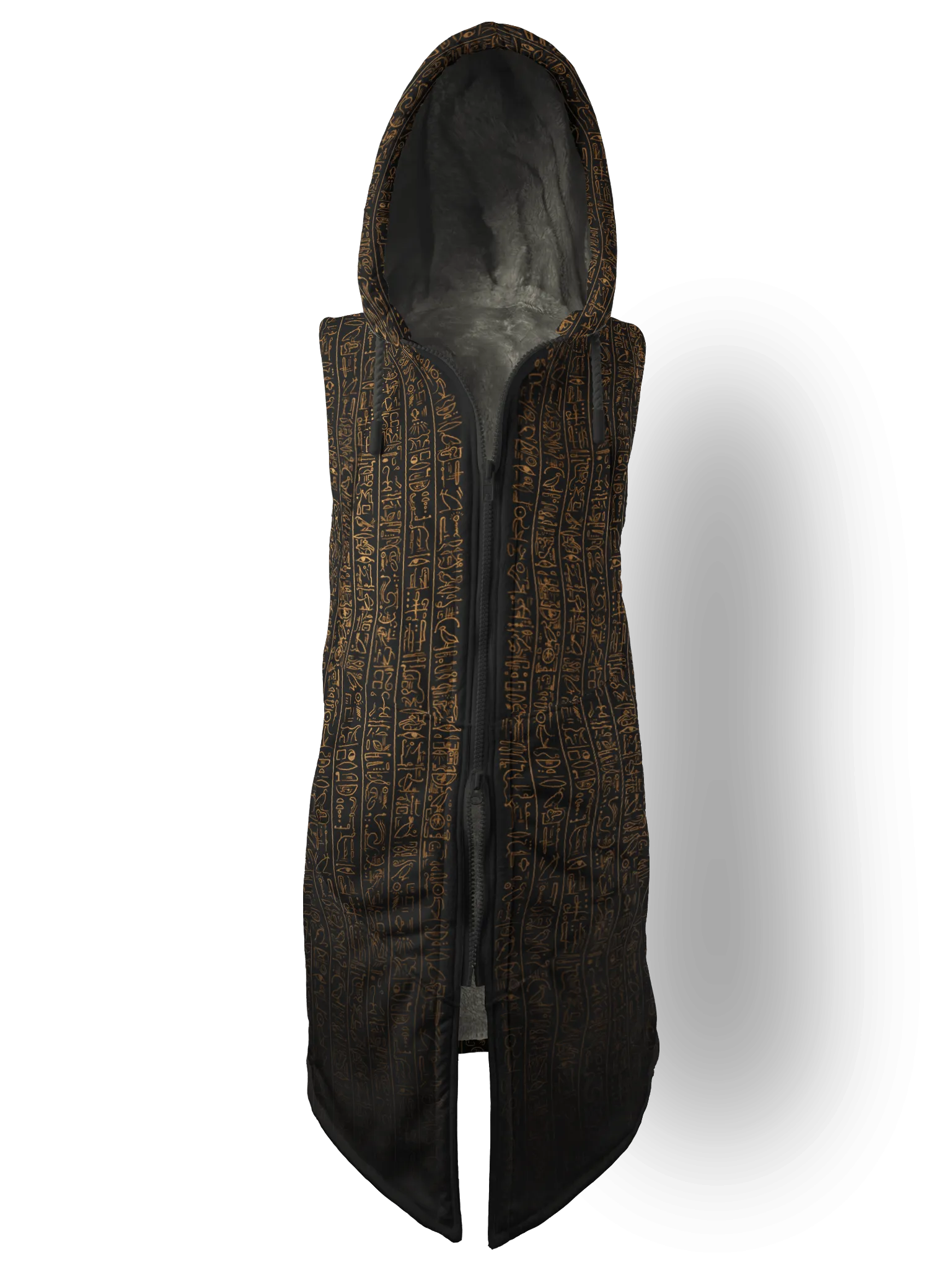 Egyptian Glyphs (Faded Gold) Cyber Hooder Cloak