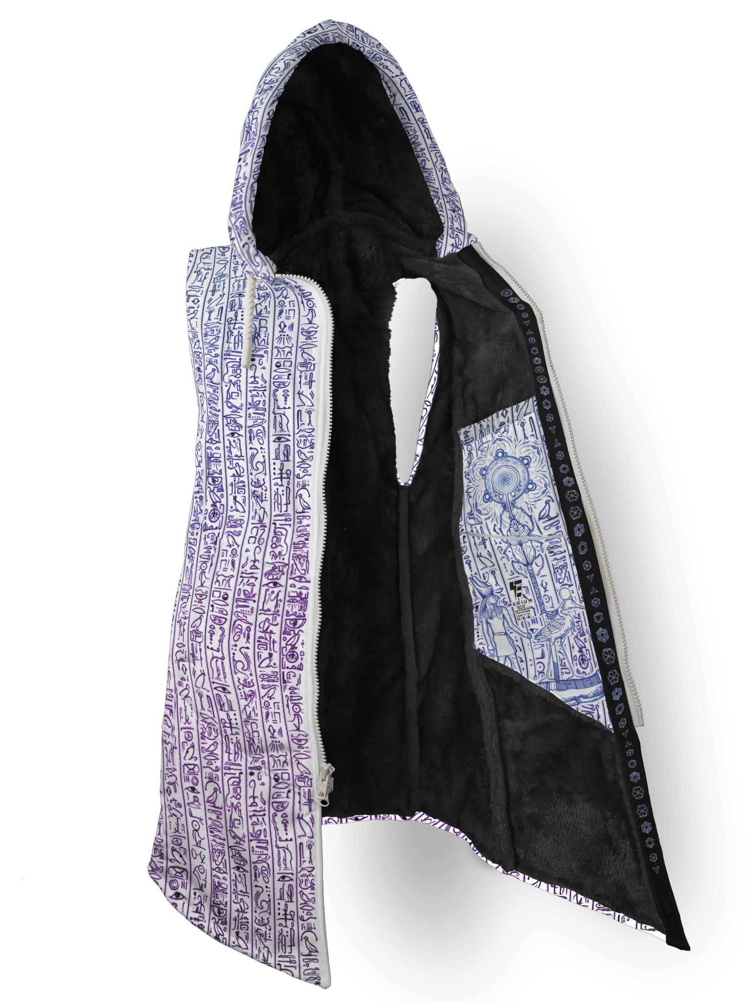 Egyptian Glyphs (Magenta) Cyber Hooder Cloak