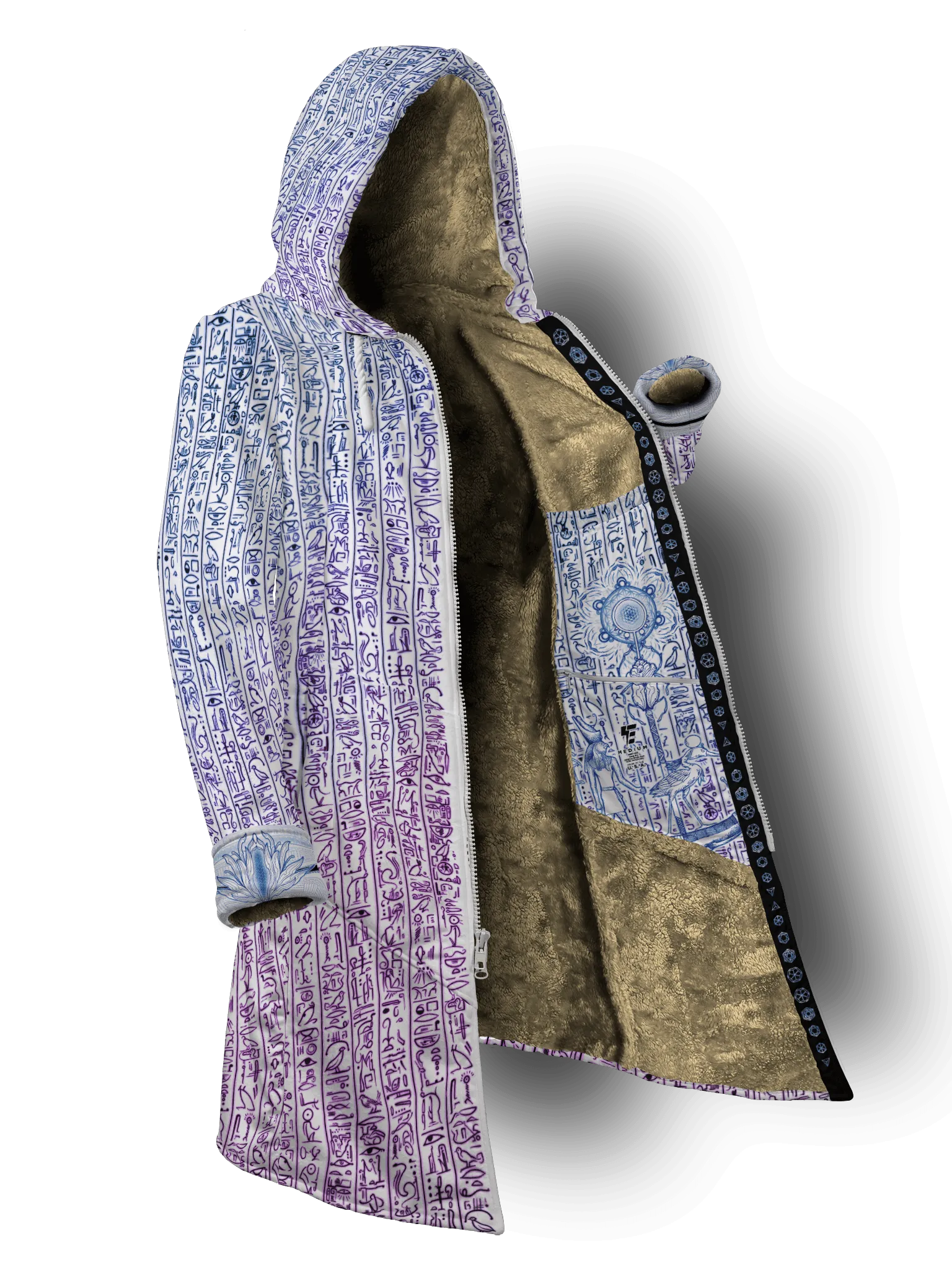 Egyptian Glyphs (Magenta) Cyber Hooder Cloak