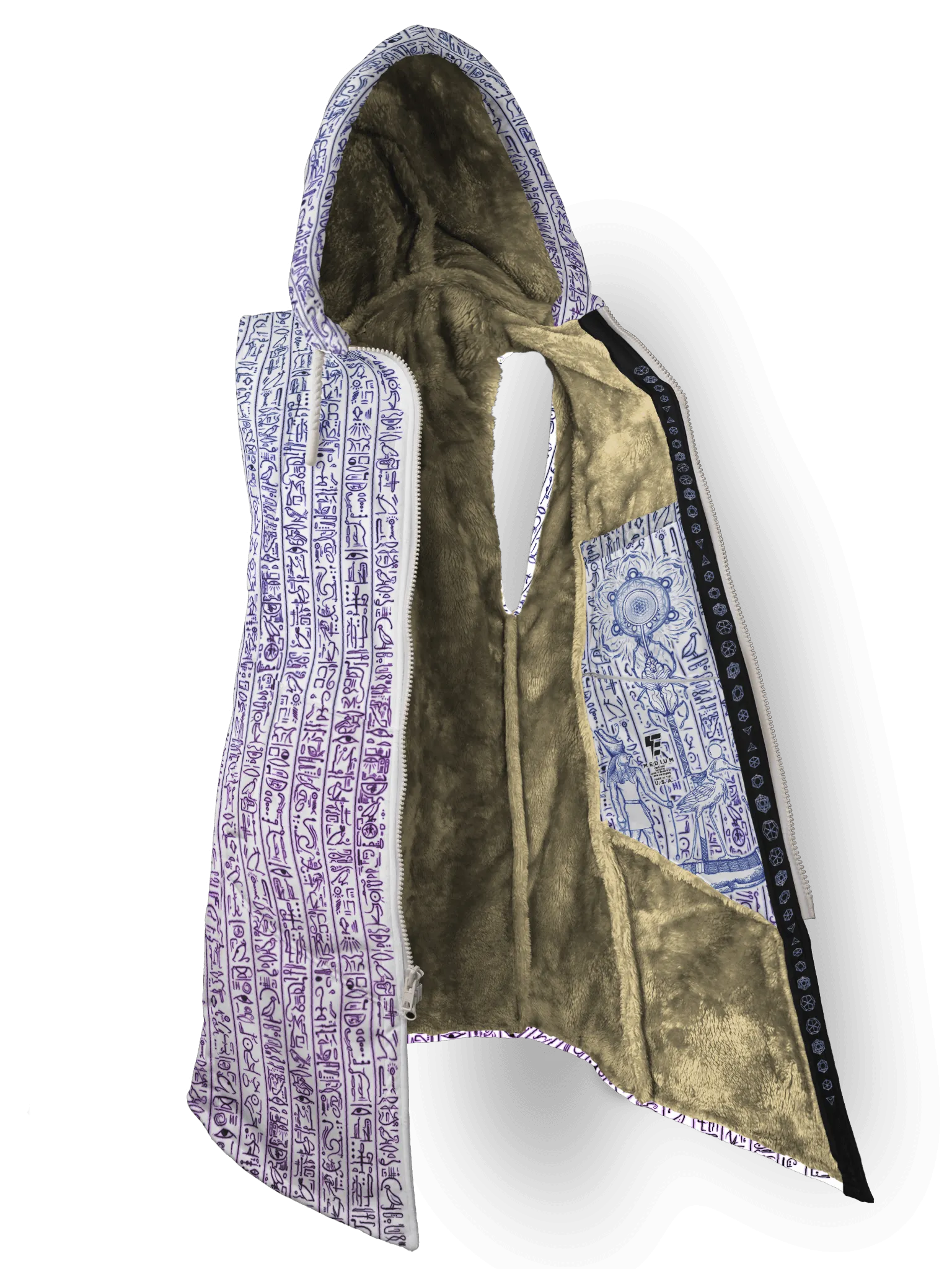 Egyptian Glyphs (Magenta) Cyber Hooder Cloak