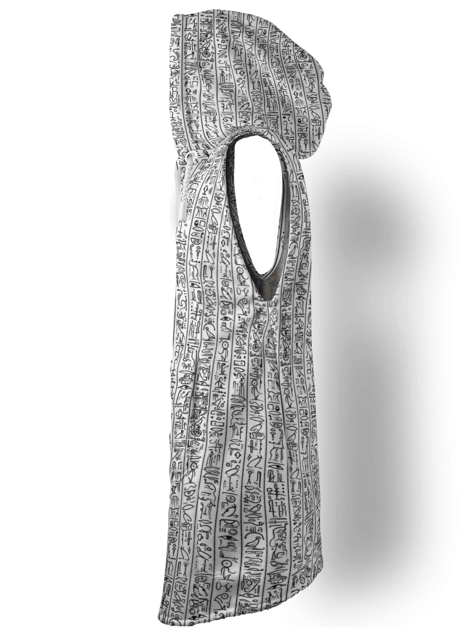 Egyptian Glyphs (White) Cyber Hooder Cloak