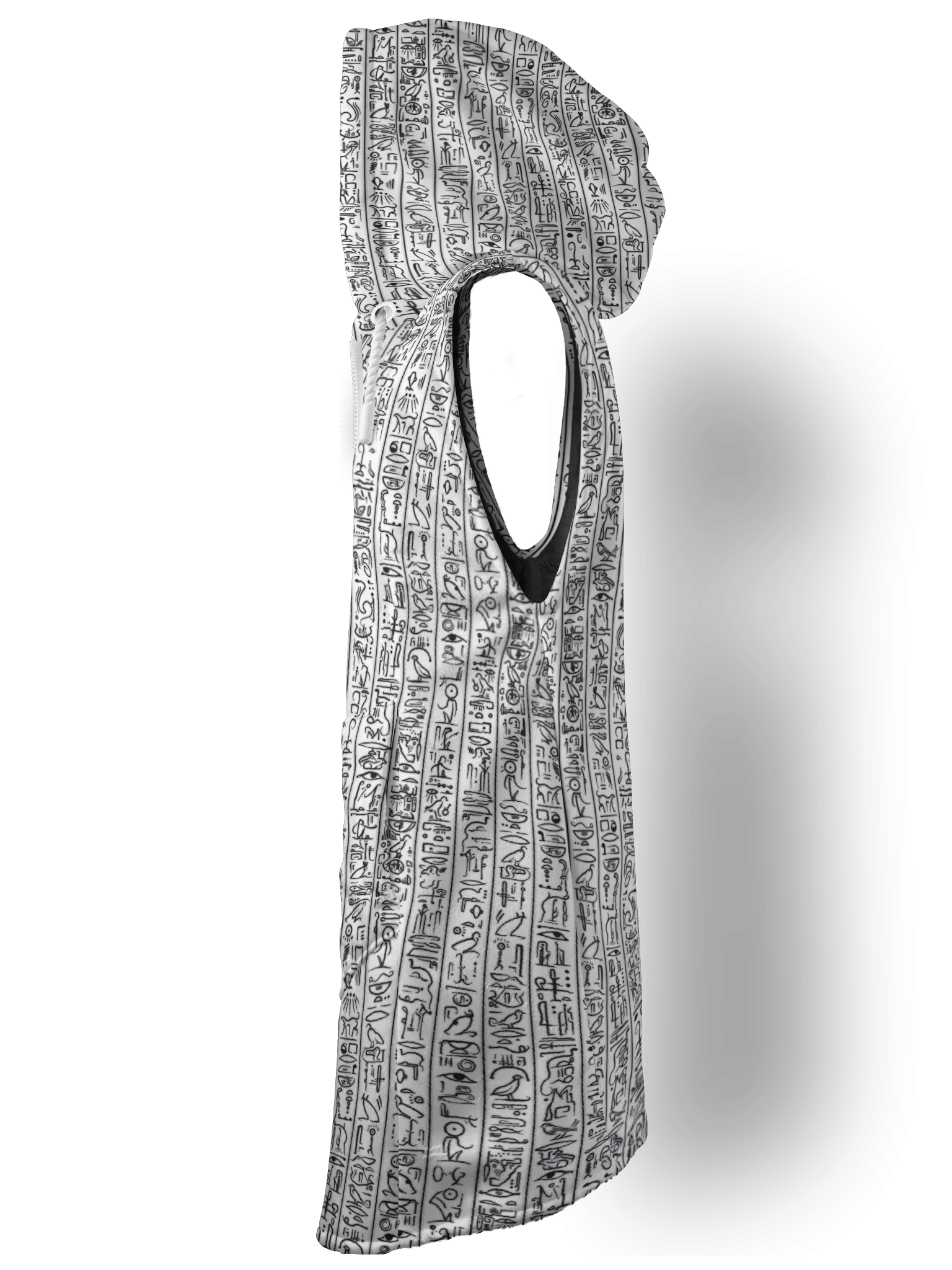 Egyptian Glyphs (White) Cyber Hooder Cloak