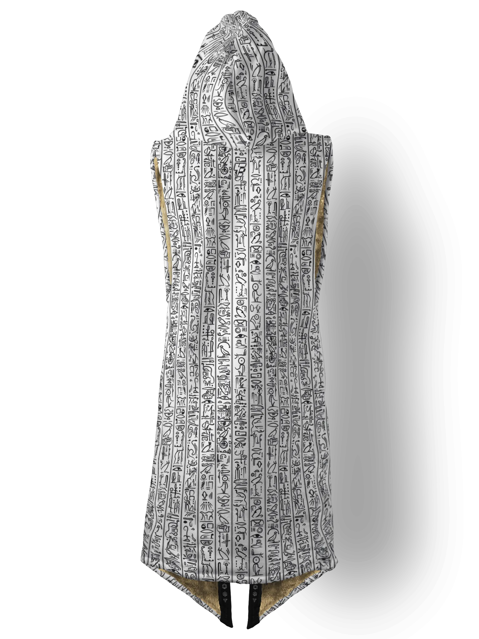 Egyptian Glyphs (White) Cyber Hooder Cloak