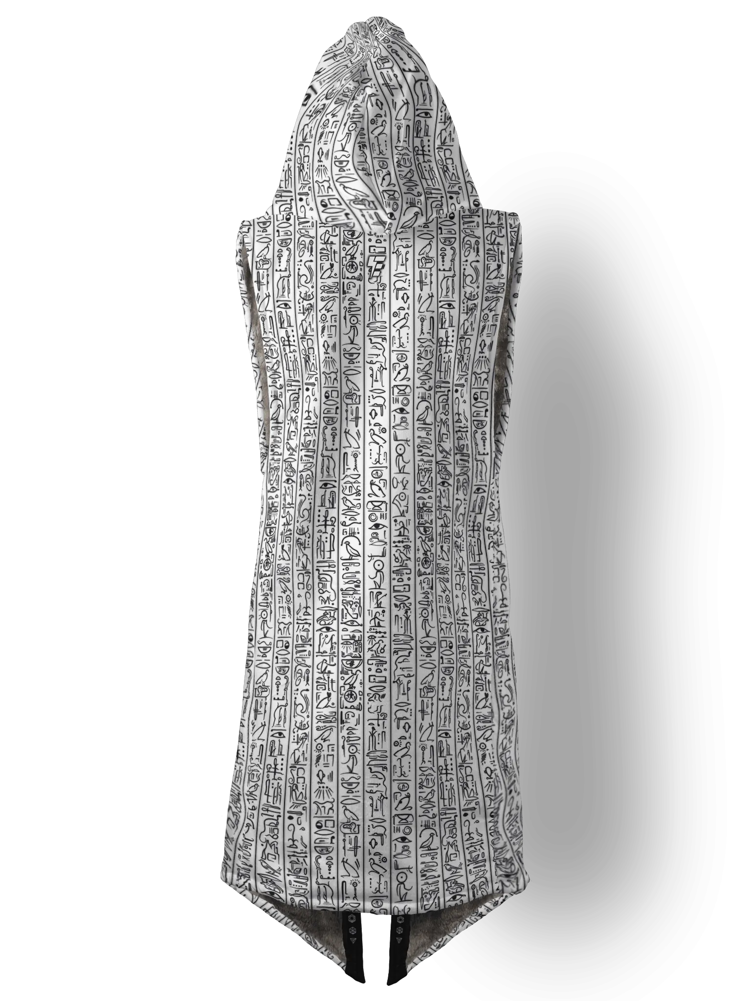 Egyptian Glyphs (White) Cyber Hooder Cloak