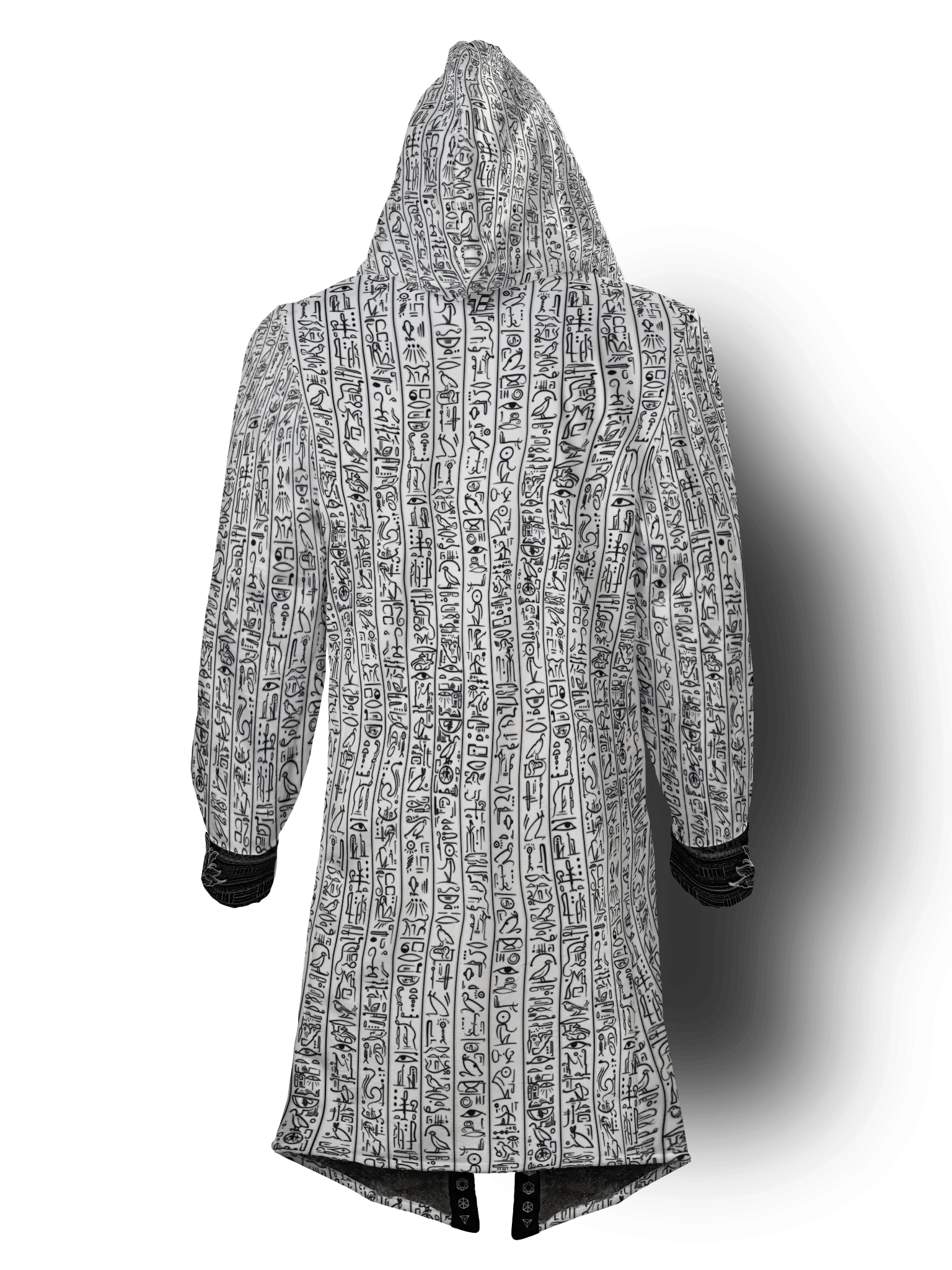 Egyptian Glyphs (White) Cyber Hooder Cloak