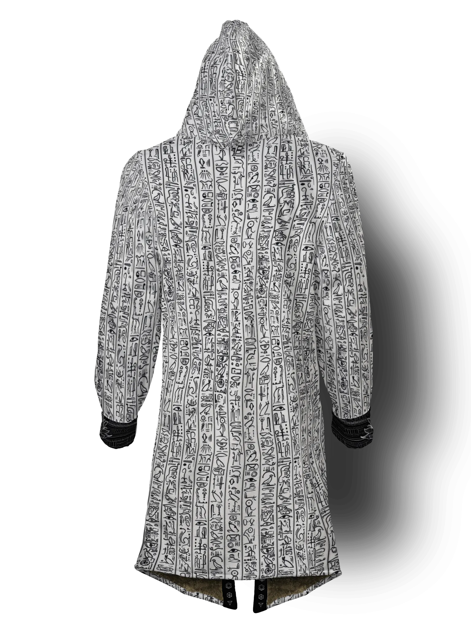 Egyptian Glyphs (White) Cyber Hooder Cloak