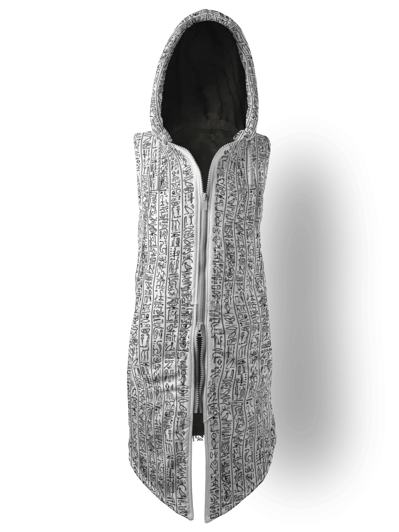 Egyptian Glyphs (White) Cyber Hooder Cloak