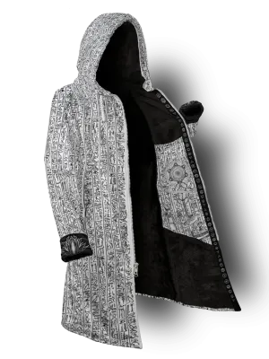 Egyptian Glyphs (White) Cyber Hooder Cloak