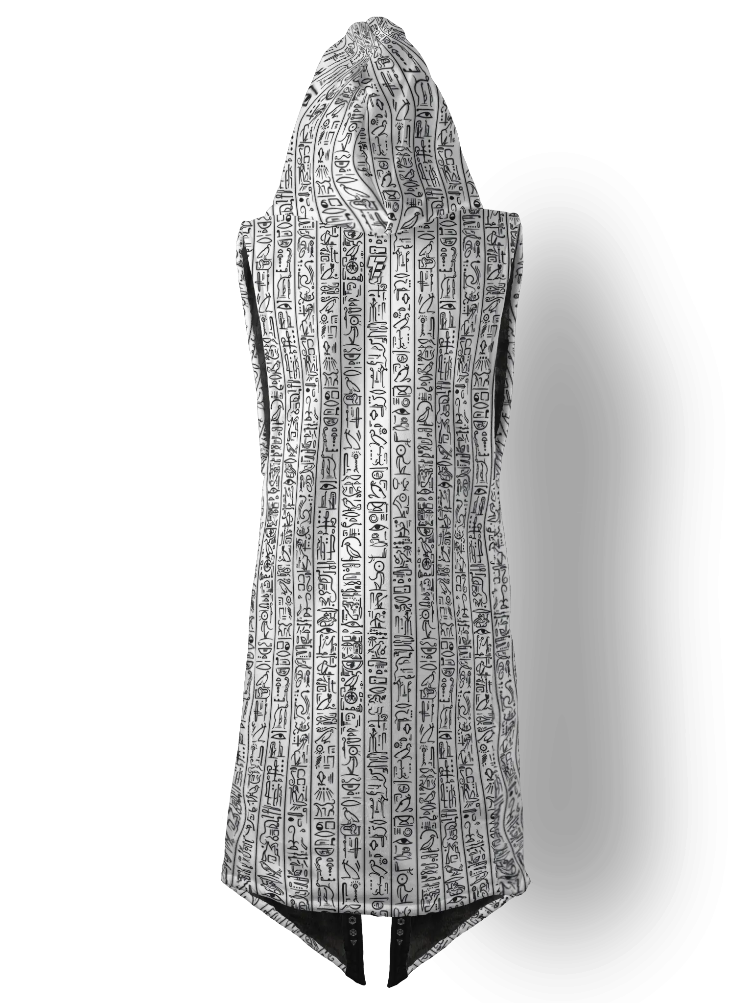 Egyptian Glyphs (White) Cyber Hooder Cloak