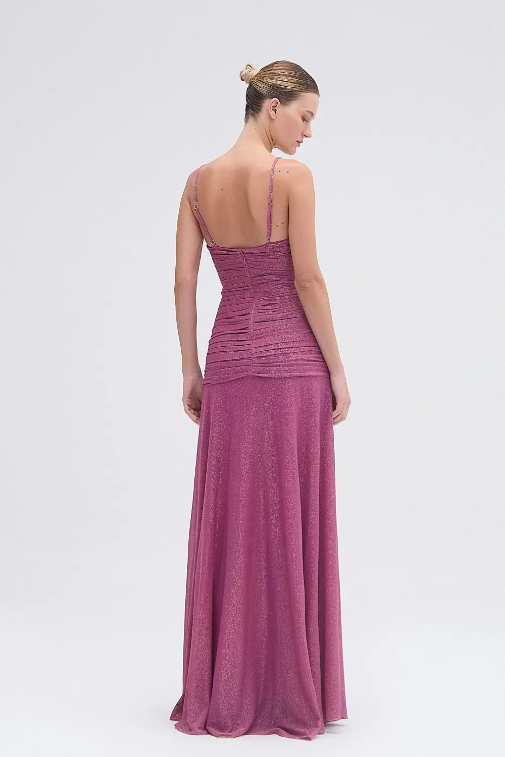 METALLIC PLUNGE GOWN